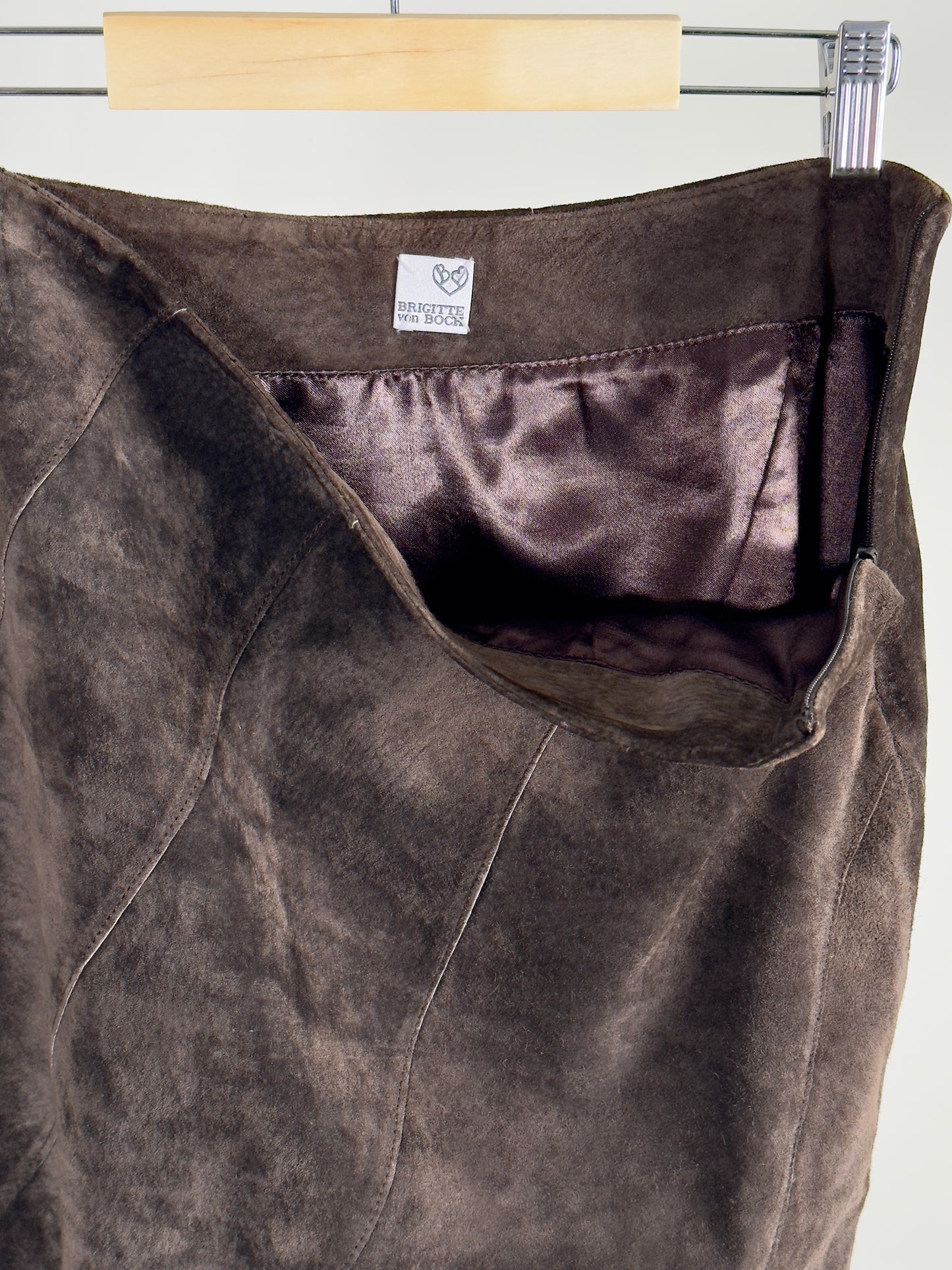 Birgitte von Boch Suede Skirt chocolate brown