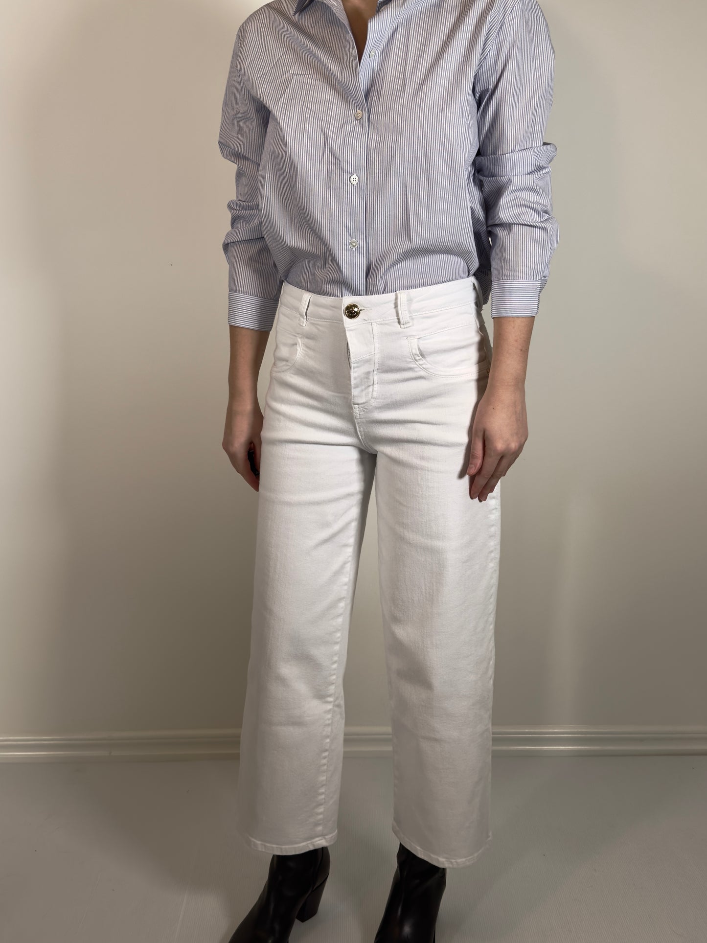 Mos Mosh Cropped Jeans white