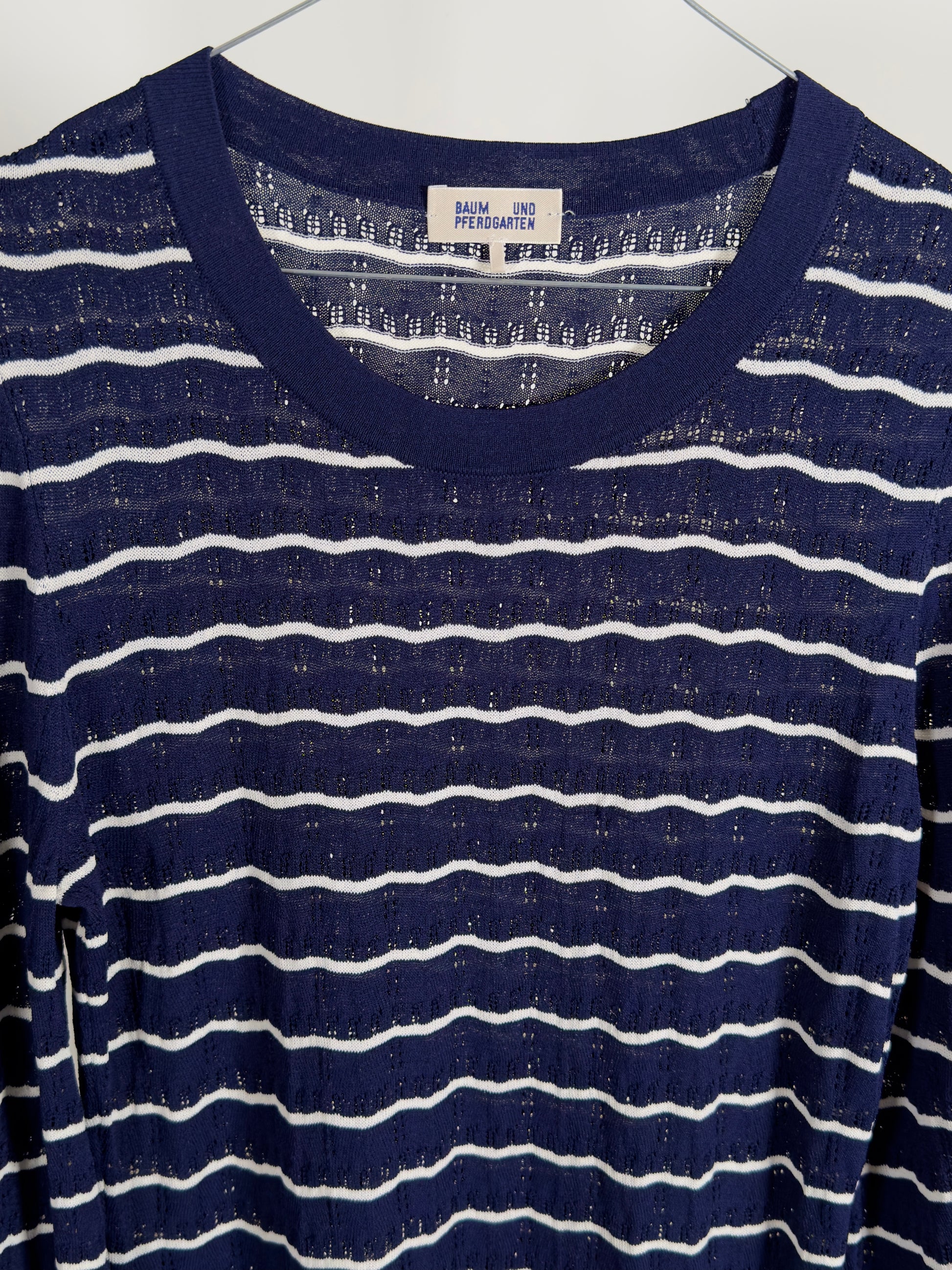 Baum Und Pferdgarten Knitted Dress blue white