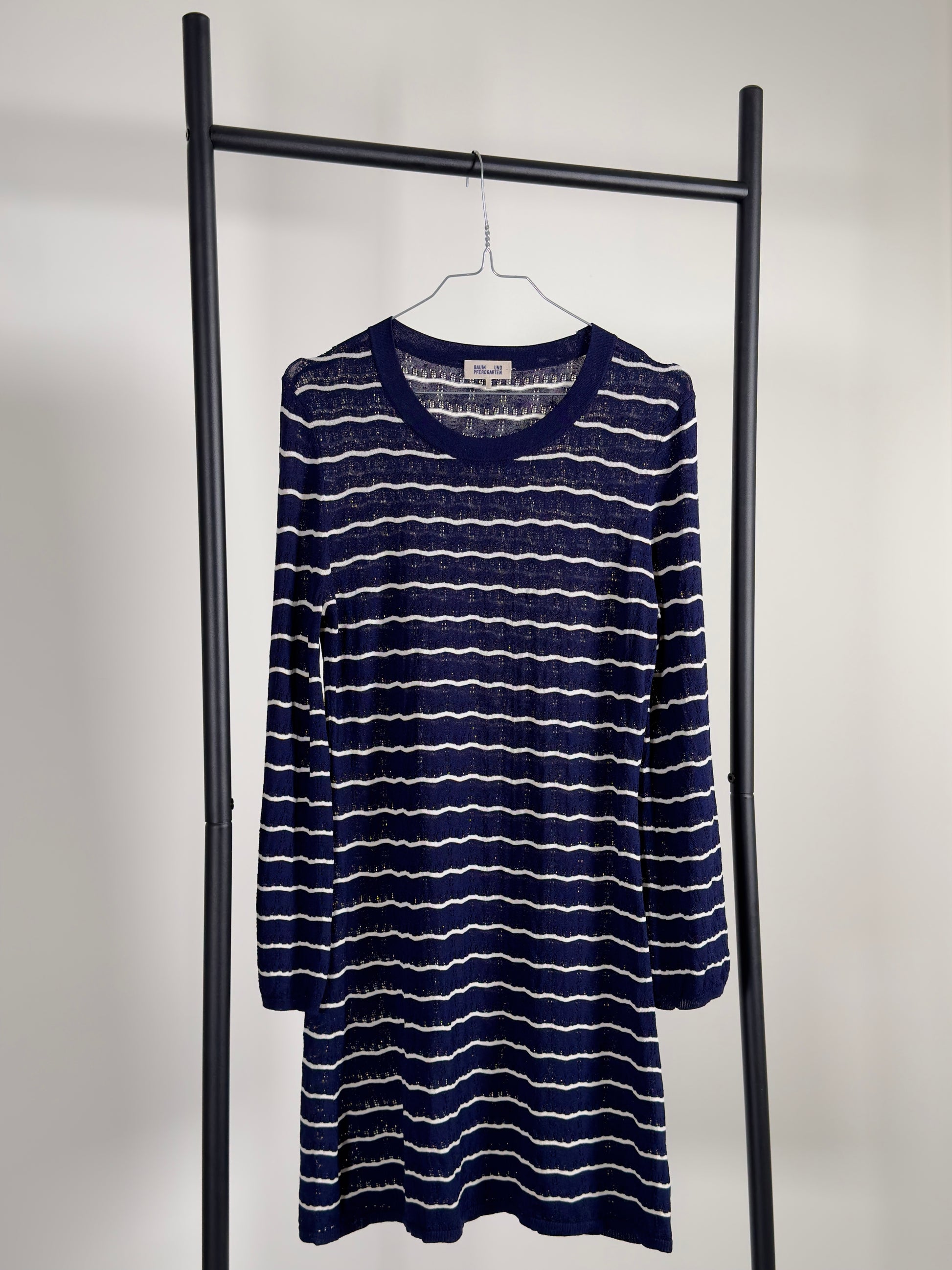 Baum Und Pferdgarten Knitted Dress blue white