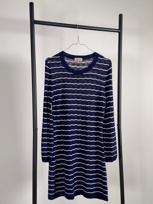 Baum Und Pferdgarten Knitted Dress blue white