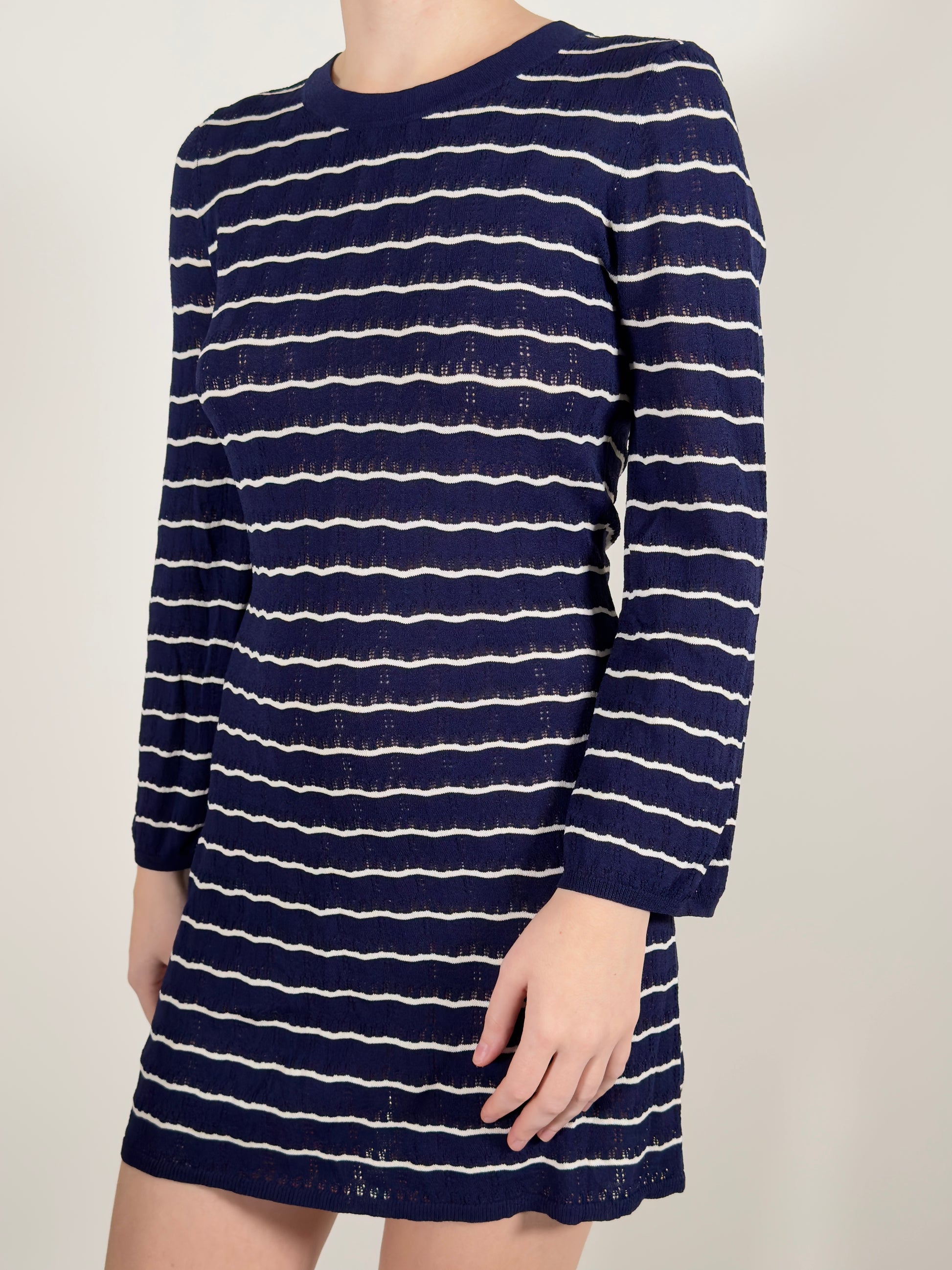 Baum Und Pferdgarten Knitted Dress blue white 