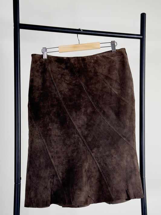 Birgitte von Boch Suede Skirt chocolate brown