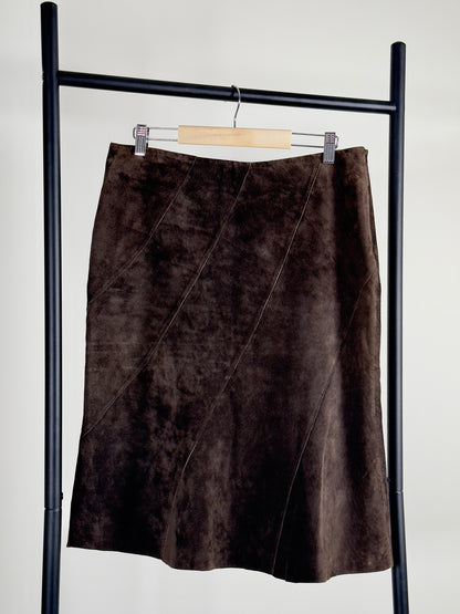 Birgitte von Boch Suede Skirt chocolate brown