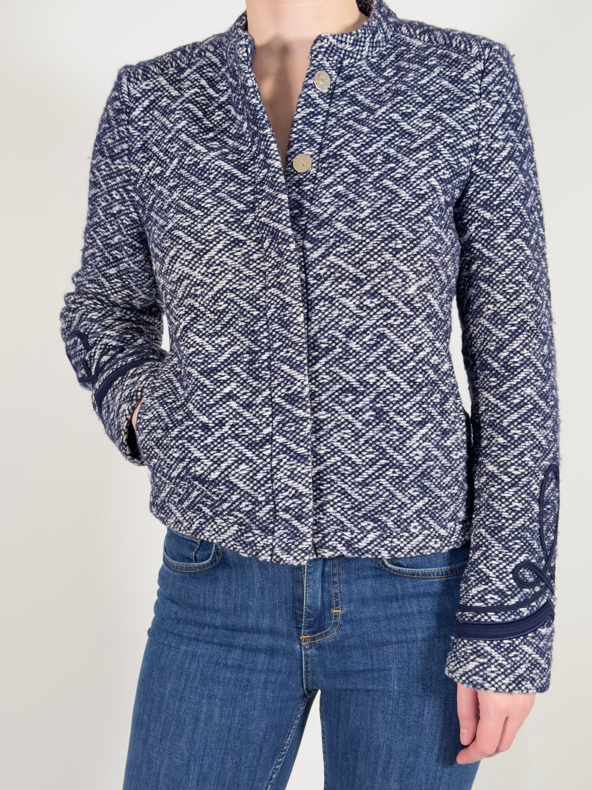DAY Birger Et Mikkelsen Wool Blend Jacket blue white