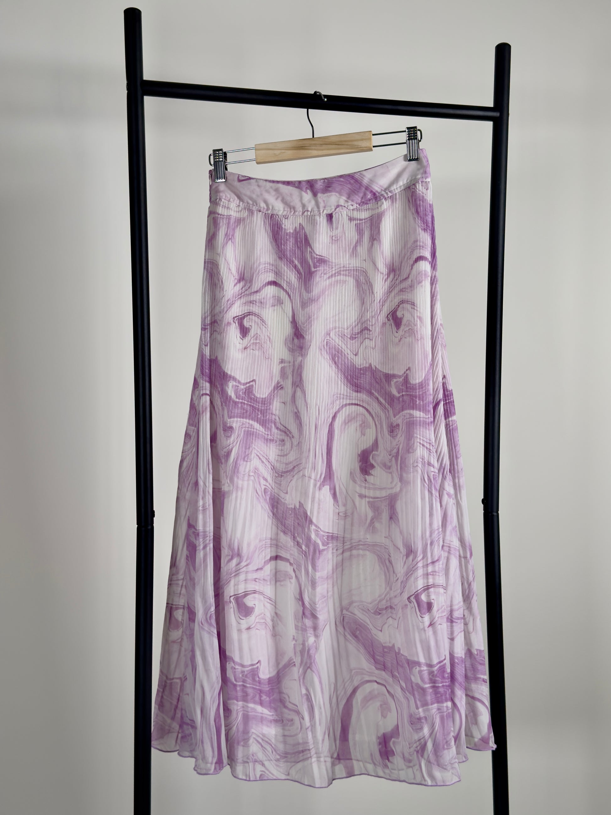 Ganni Pleated Skirt purple white 