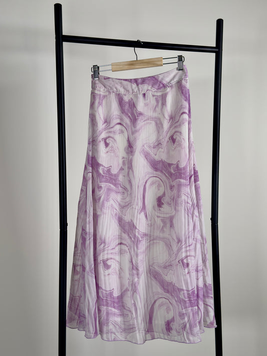 Ganni Pleated Skirt purple white 
