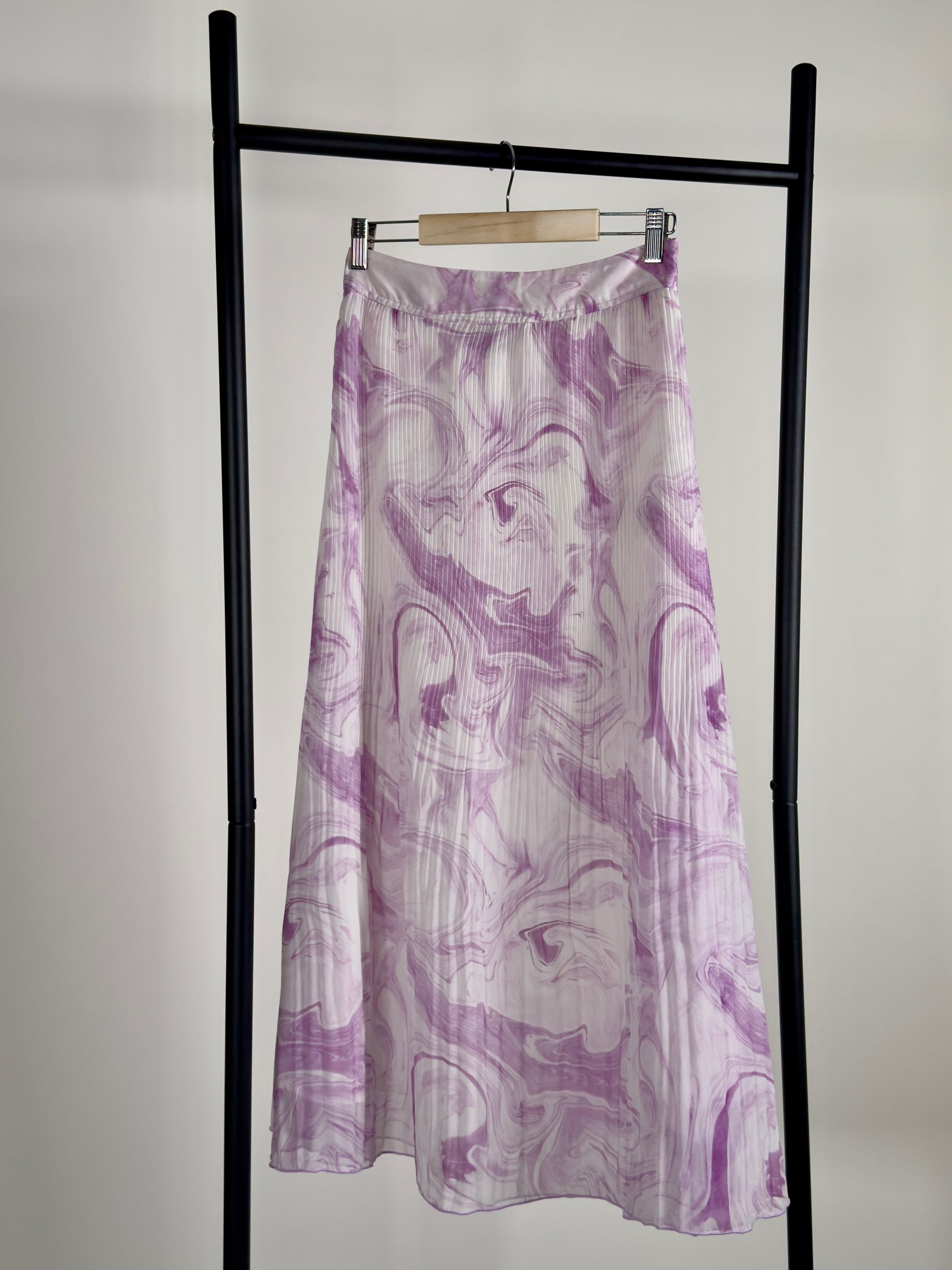 Ganni Pleated Skirt purple white 