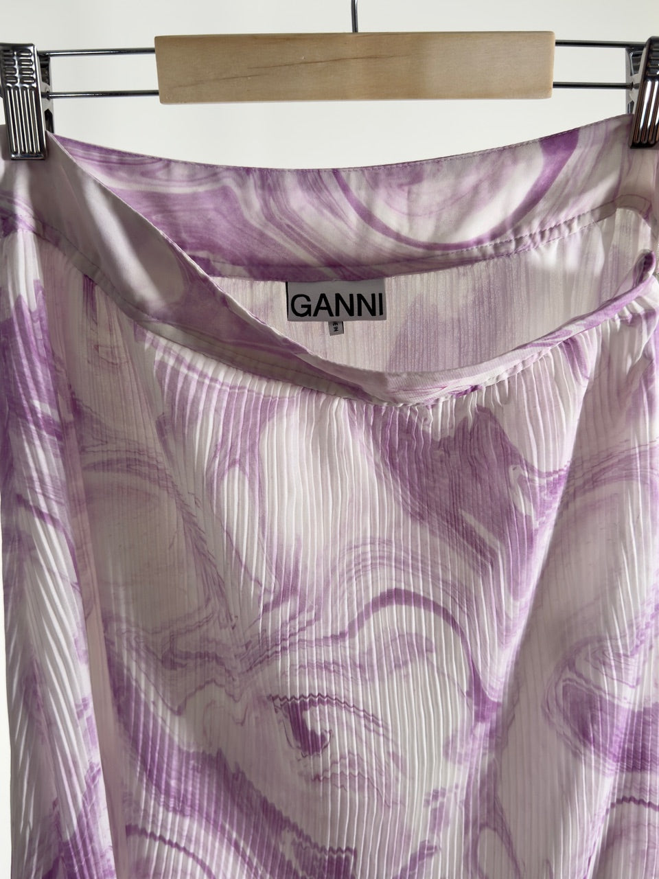 Ganni Pleated Skirt purple white 