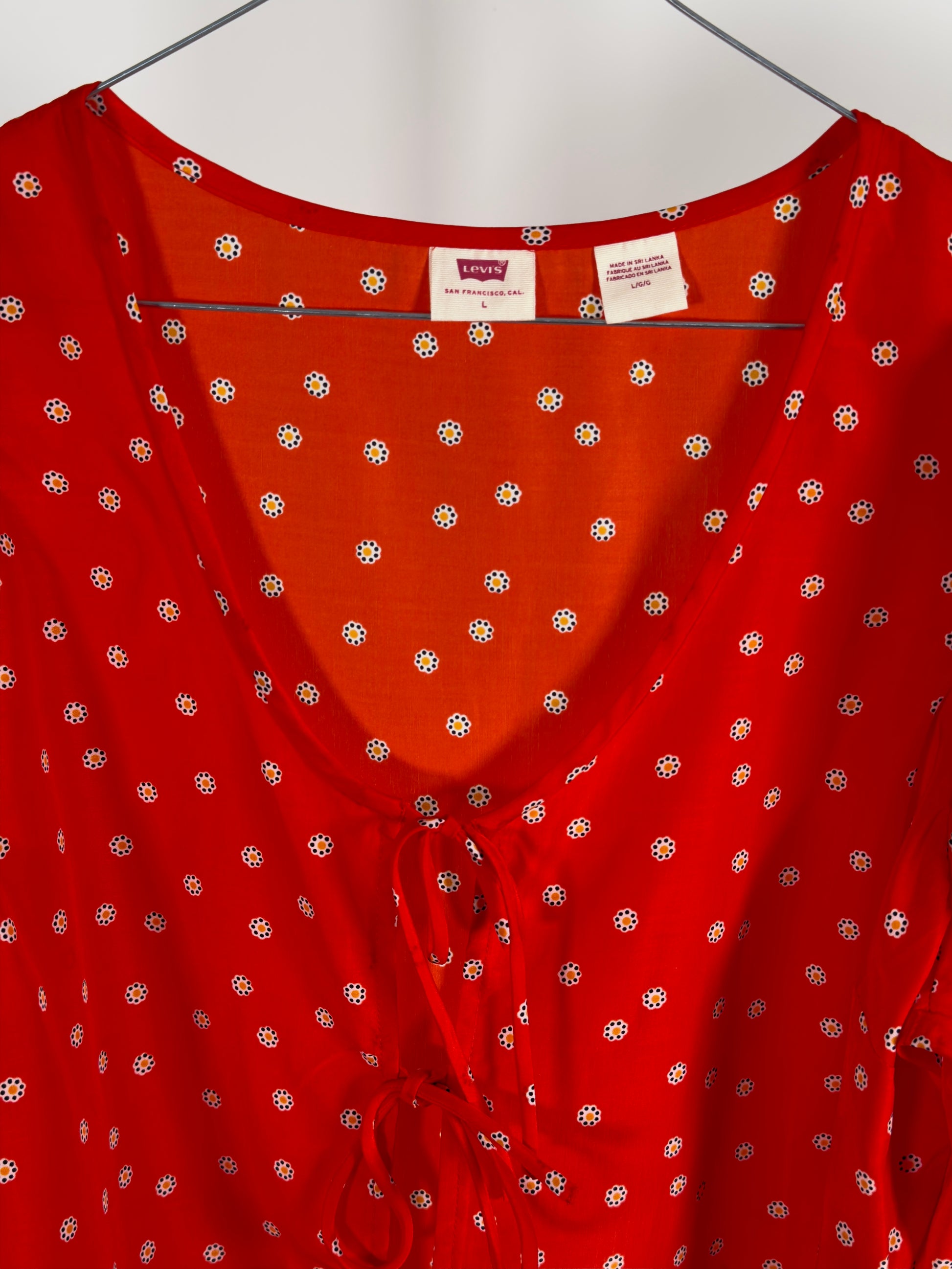 Levis Puff Sleeve Blouse red