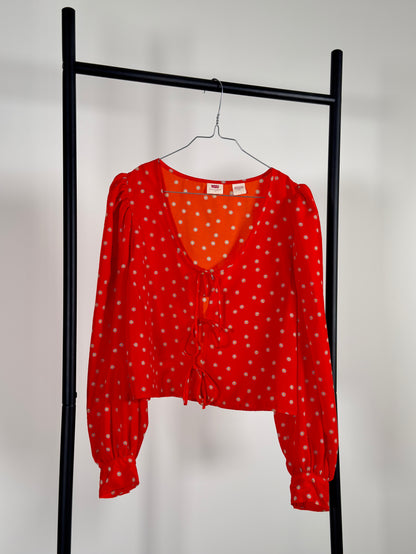 Levis Puff Sleeve Blouse red
