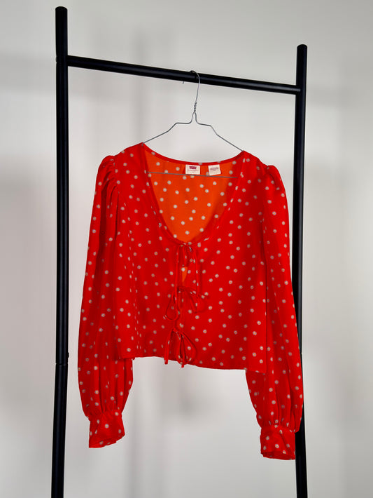 Levis Puff Sleeve Blouse red