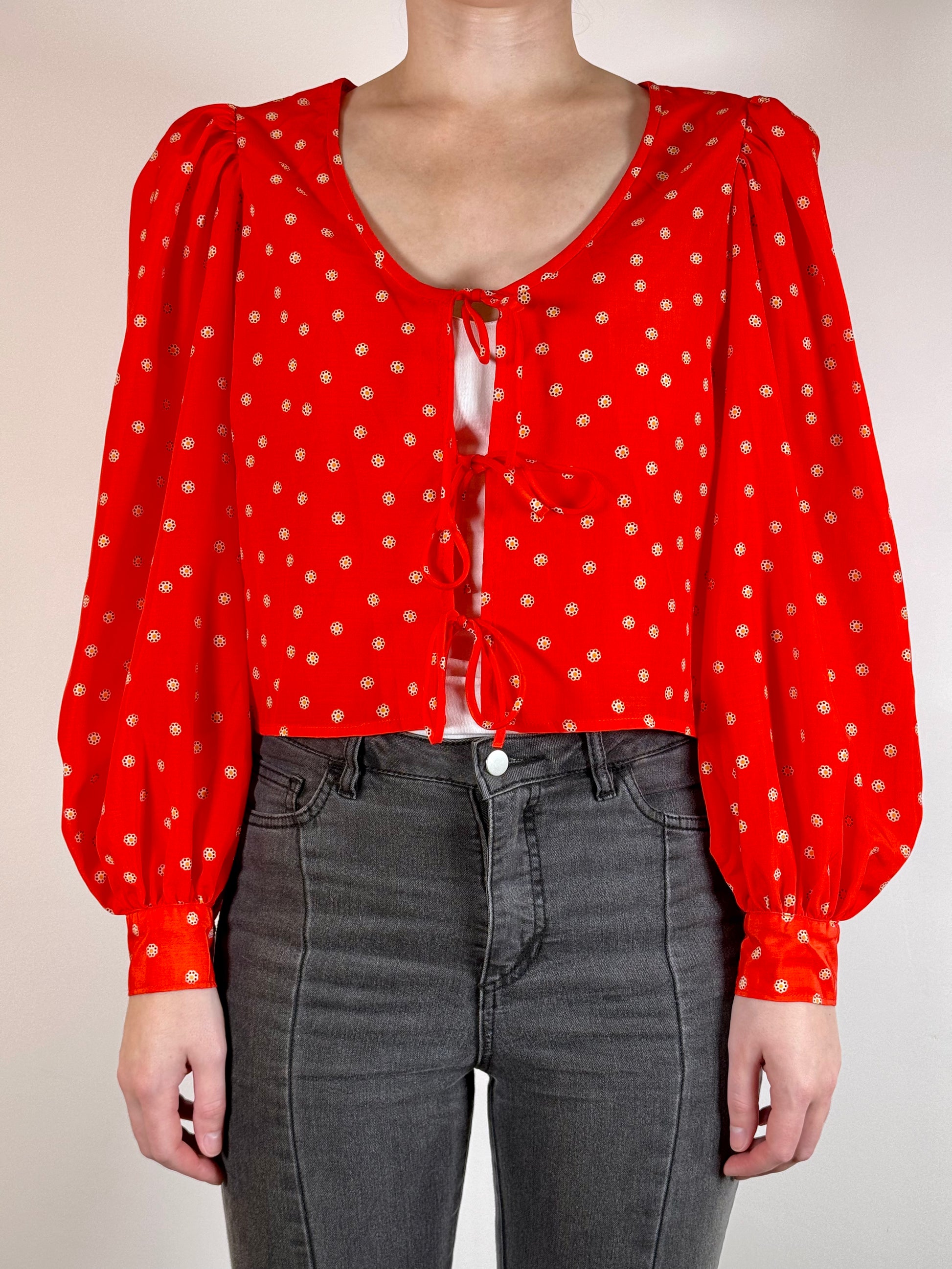 Levis Puff Sleeve Blouse red
