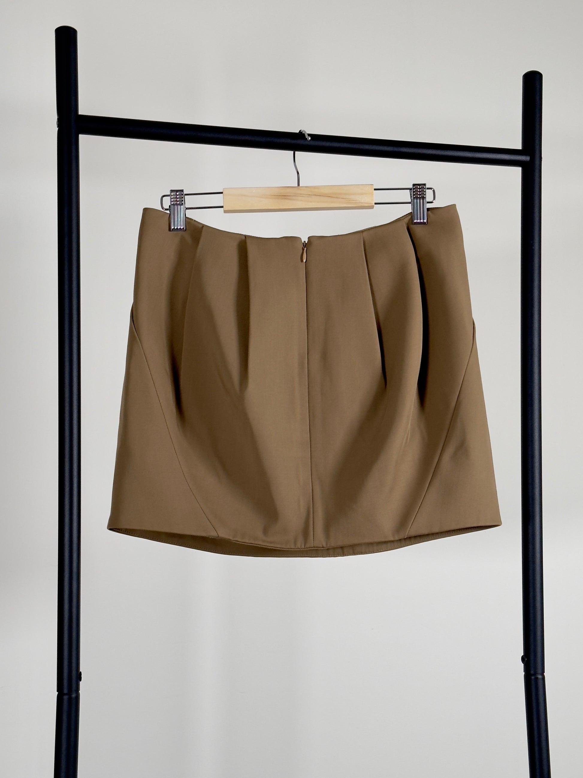 Marni Pleated Wool Skirt beige