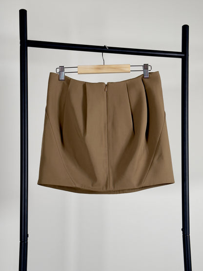 Marni Pleated Wool Skirt beige
