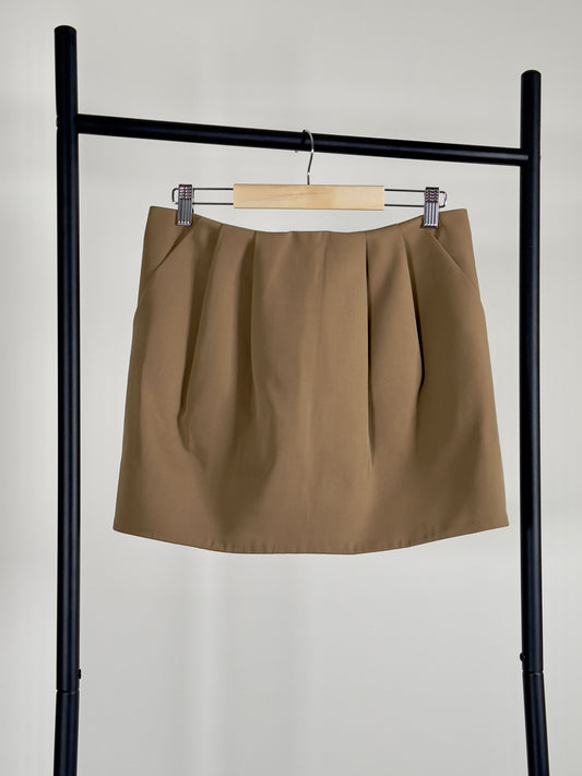 Marni Pleated Wool Skirt beige