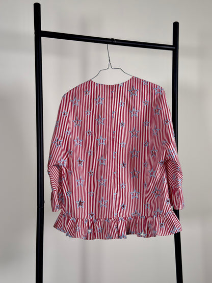 Sandro Paris Striped Top red white 