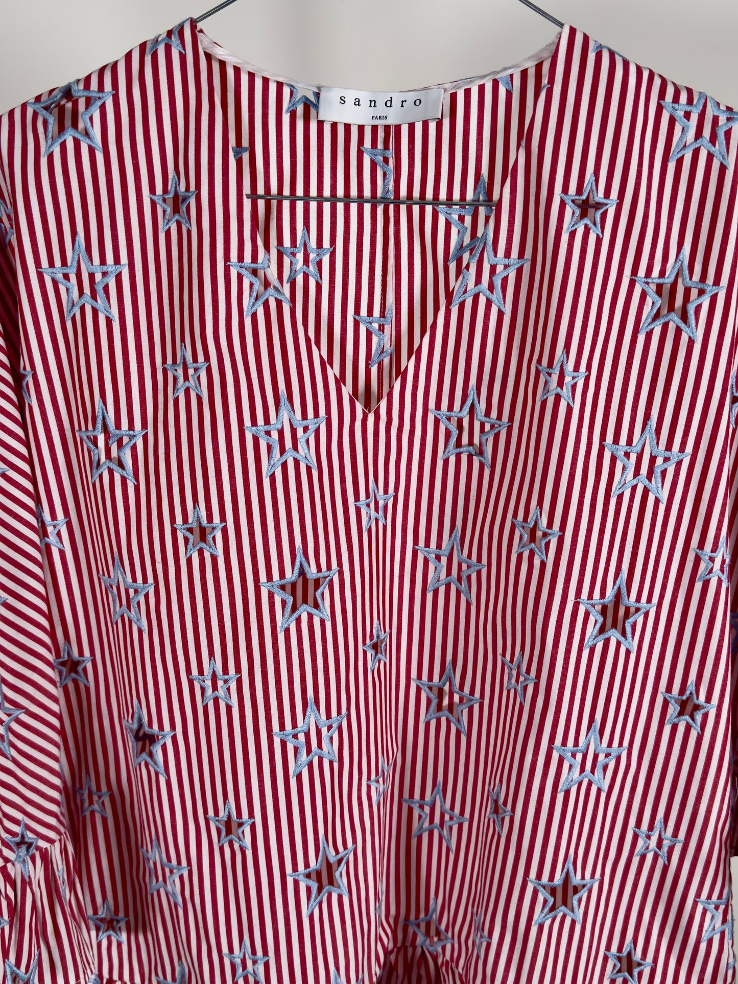 Sandro Paris Striped Top red white 