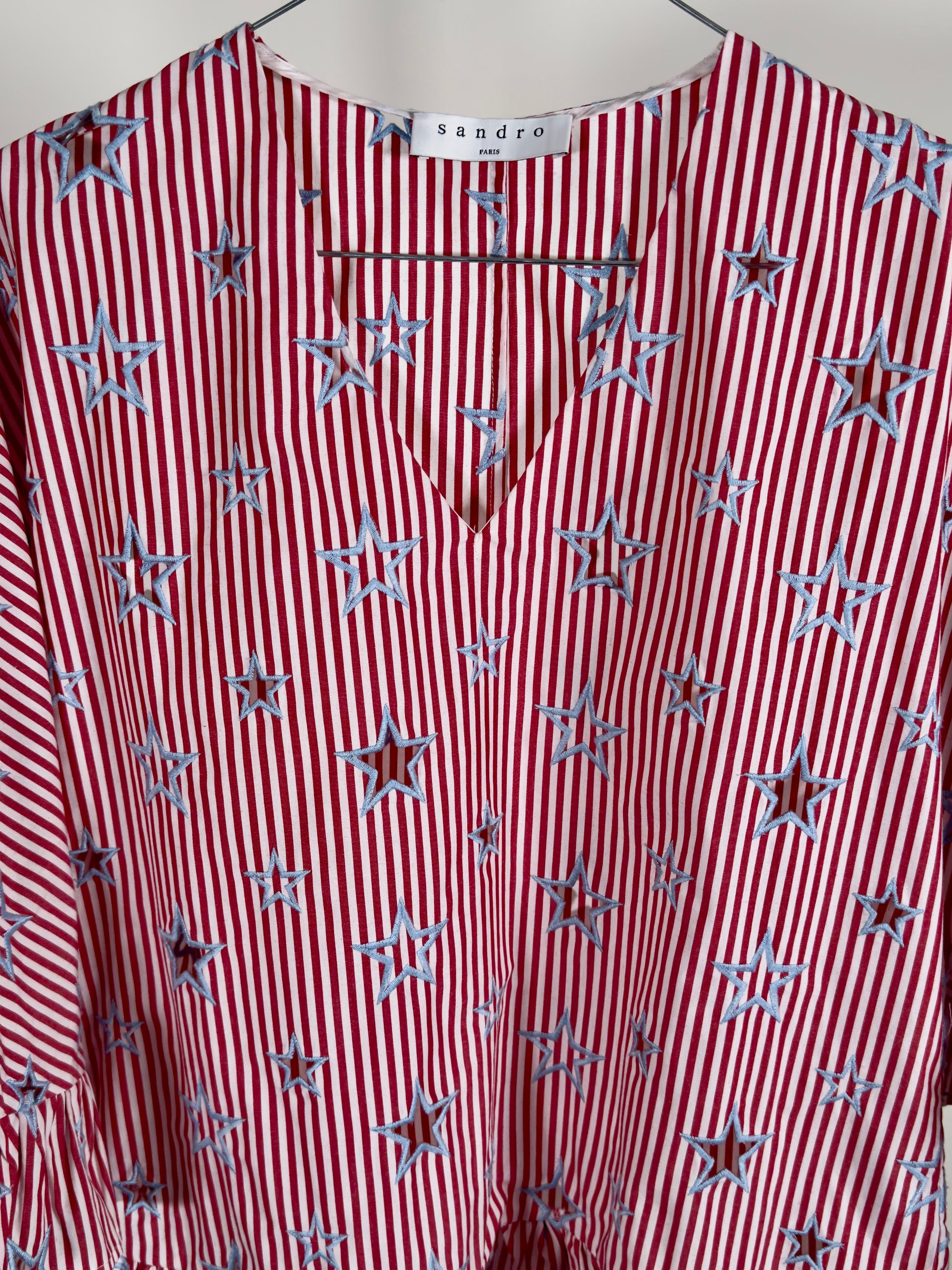 Sandro Paris Striped Top red white 