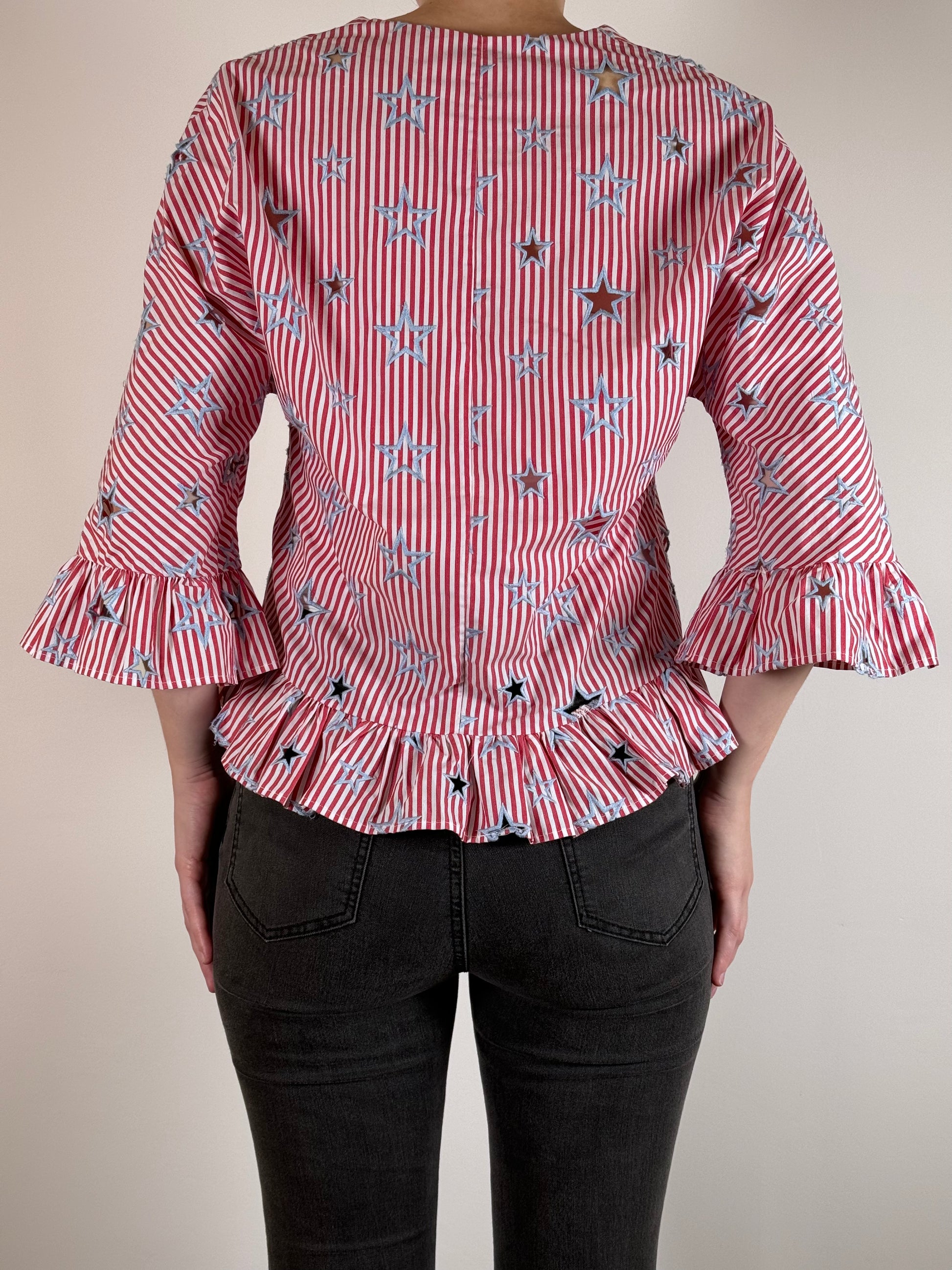 Sandro Paris Striped Top red white 