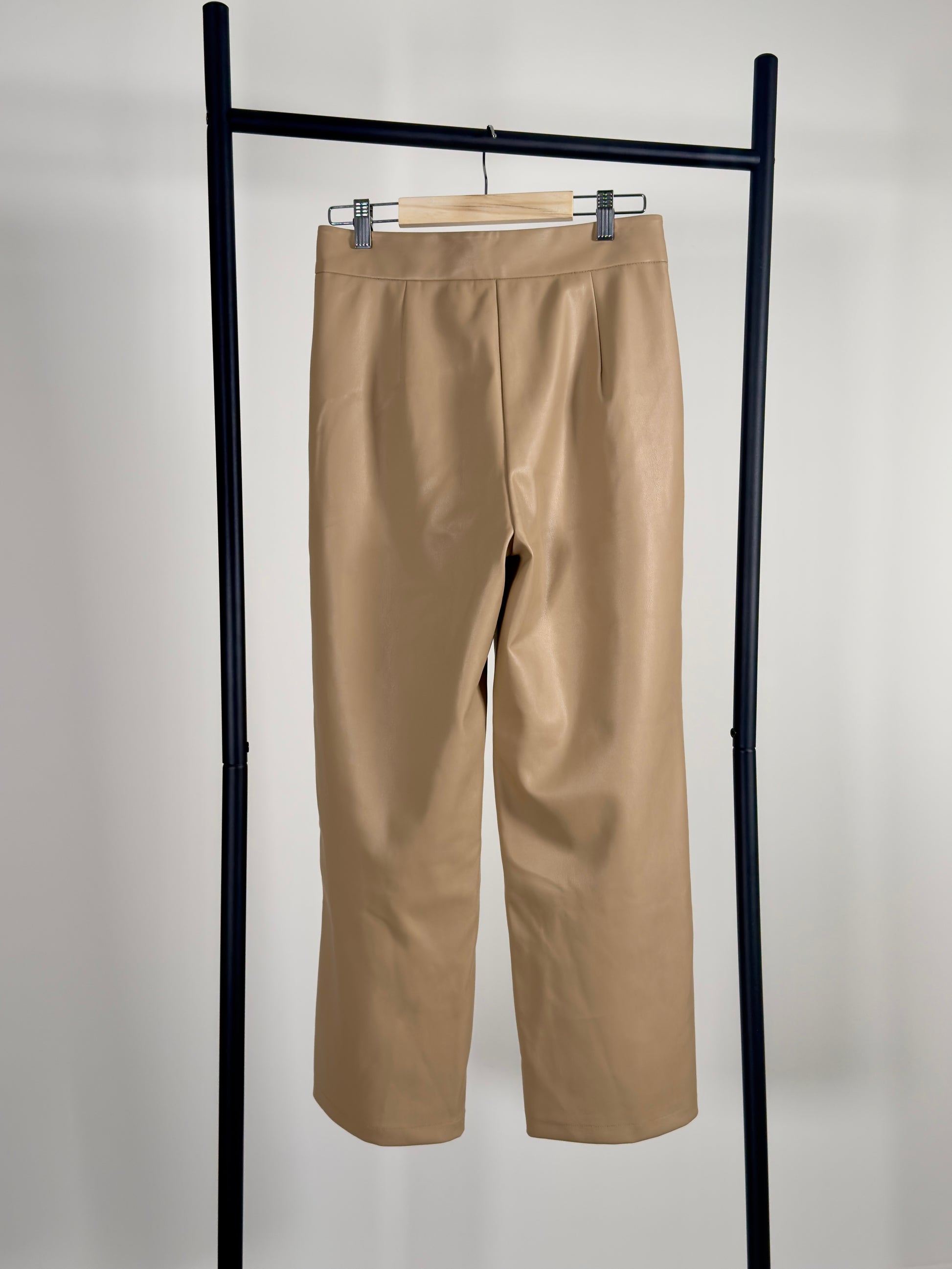 Stylein Faux Leather Pants beige