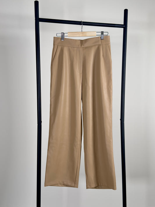 Stylein Faux Leather Pants beige