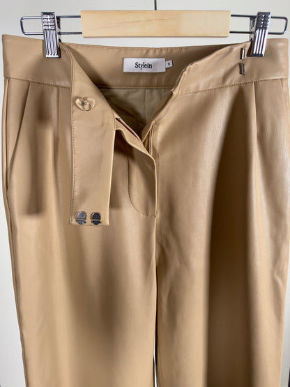 Stylein Faux Leather Pants beige