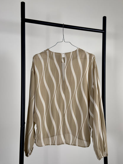 TOTEME Striped Blouse beige white 