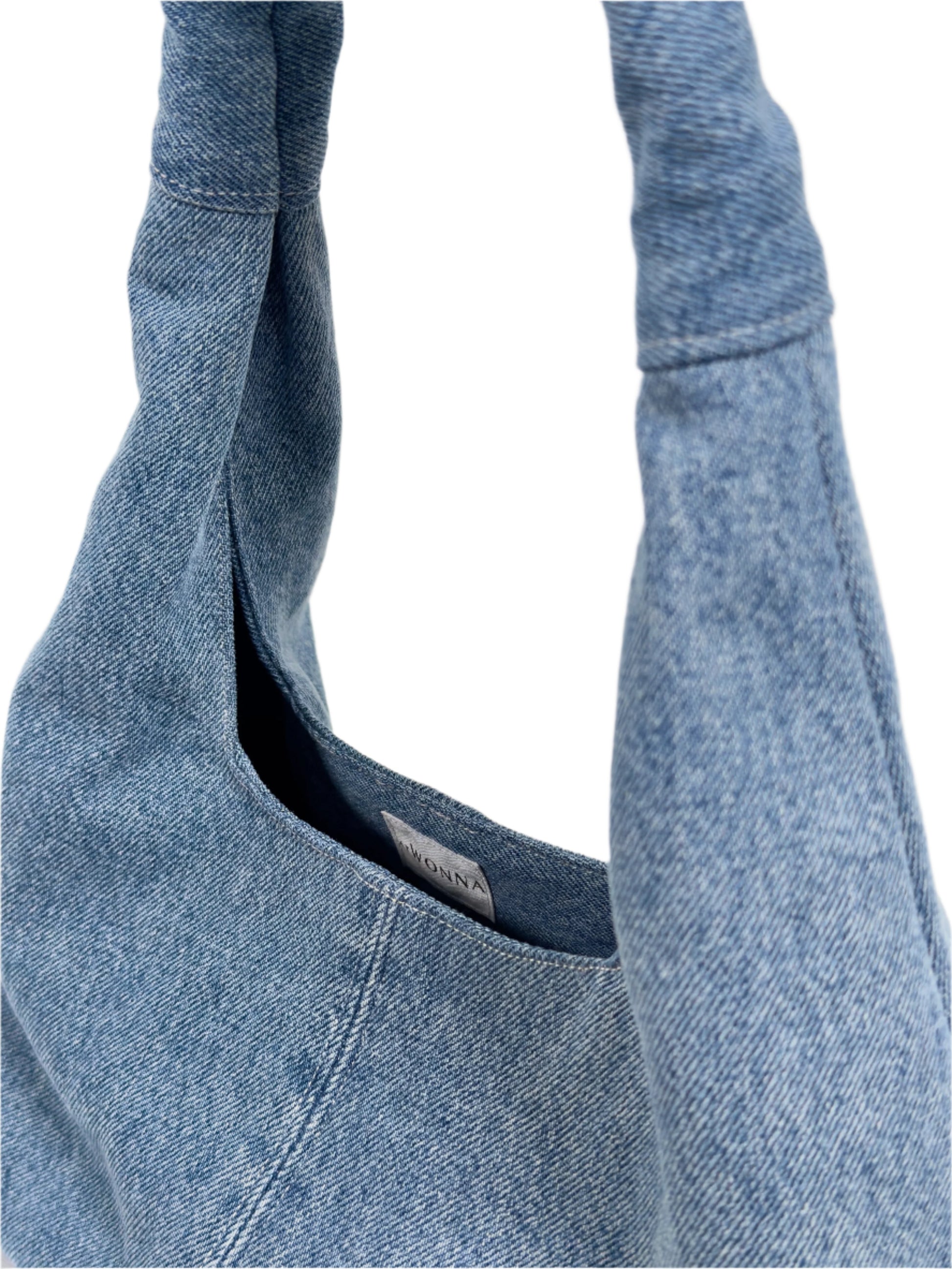Upcycled denim Bea bag blue AT WONNA