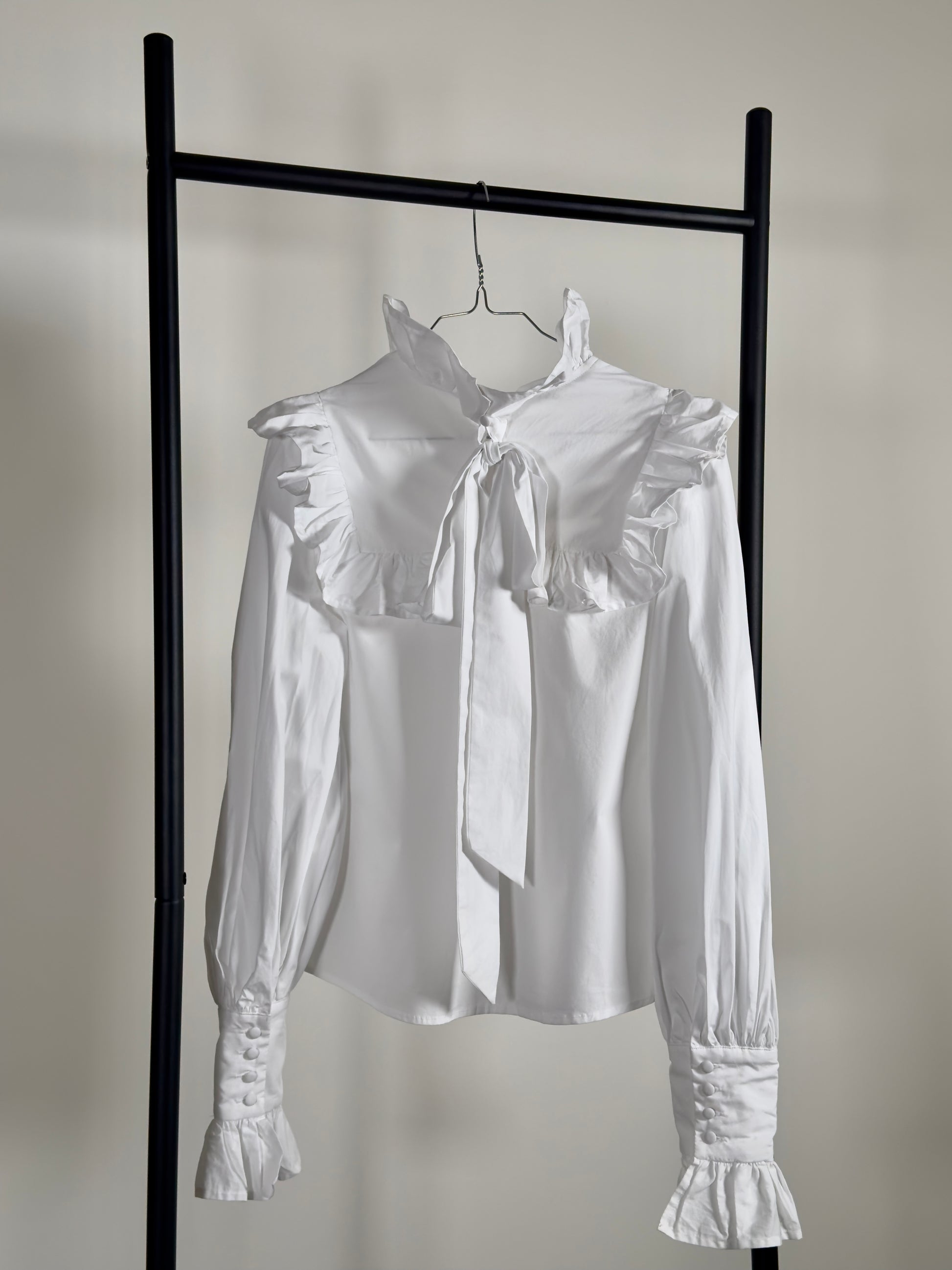 White Raffle Blouse