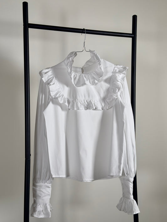 White Raffle Blouse