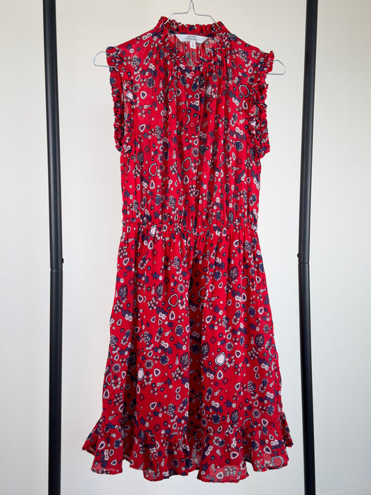 SLEEVELESS RUFFLE DRESS - SIZE 34